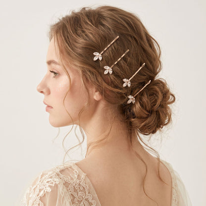 Elegant Floral Zircon Hairpin Set for Women