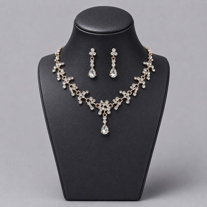 Luxury Bridal Jewelry Set with Pearl and Rhinestone for Weddings and Parties