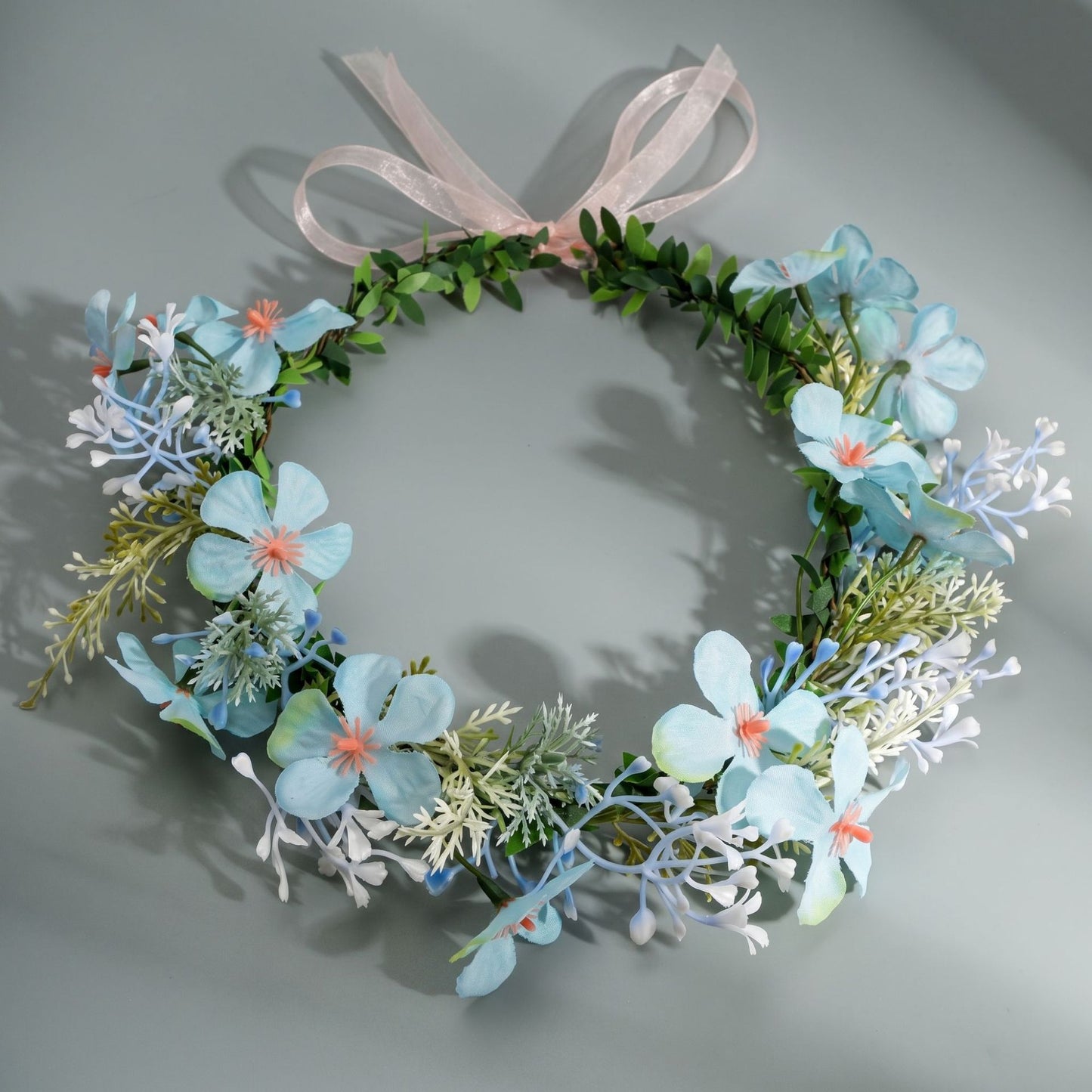 Floral Headband with Ribbons Handmade for Boho and Beach Photoshoots