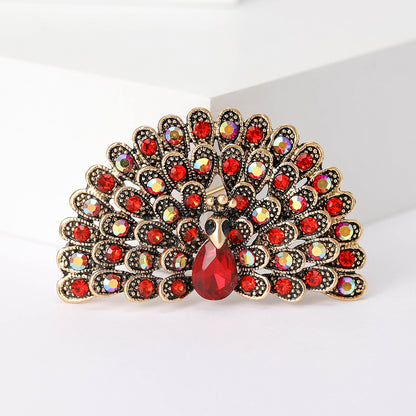 Fashionable Vintage Peacock Brooch Pin Creative Animal Accessory