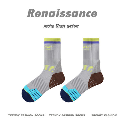 Combed Cotton Colorblock Sport Socks Moisture Wicking