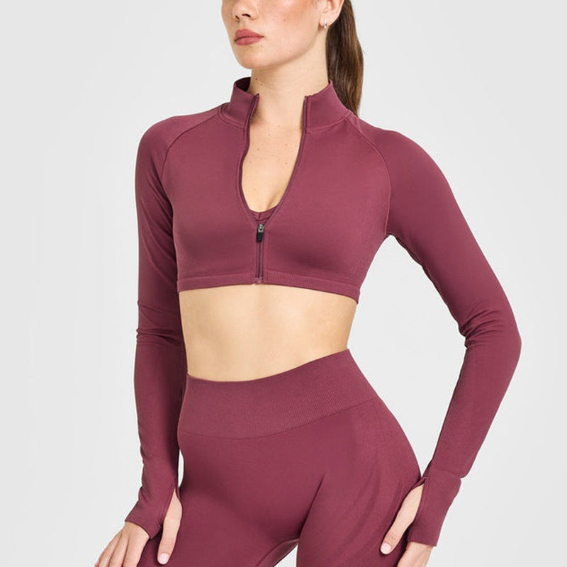 Lightweight Long Sleeve Yoga Top with Half-Zip