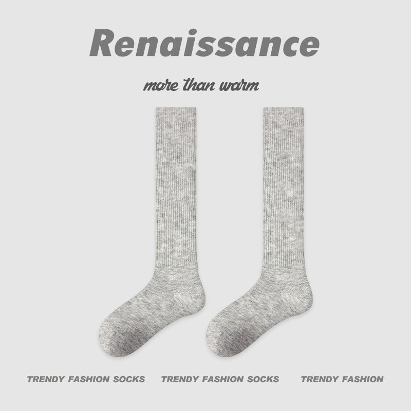 Mid Calf Colorblock Cotton Blend Socks Retro Casual