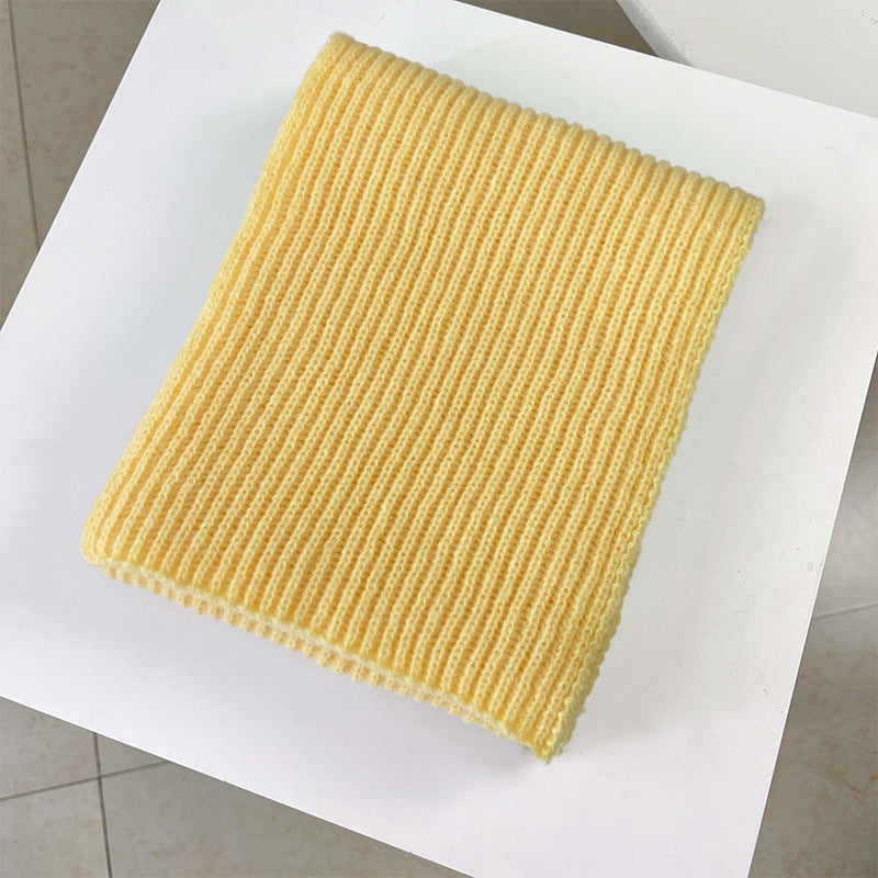 Solid Color Knitted Scarf for Women and Men