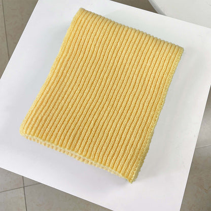 Solid Color Knitted Scarf for Women and Men