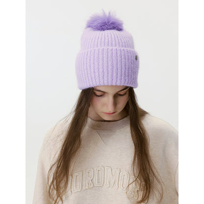 Trendy Solid Color Knit Beanie with Pom-Pom for Unisex