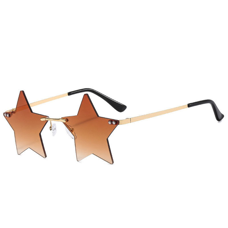Trendy Star Shaped Sunglasses Pink Gradient UV400 Protection