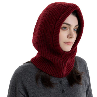 Trendy Solid Color Wool Blend Knitted Balaclava Hat