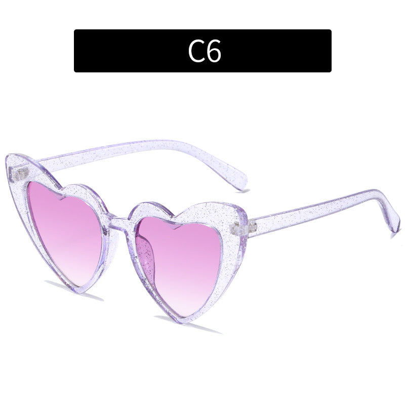 Trendy Heart-Shaped Sunglasses Colorful UV400 Beach Accessories