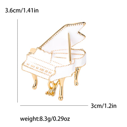 Trendy Enamel Piano Brooch Alloy Pin for Fashionable Attire