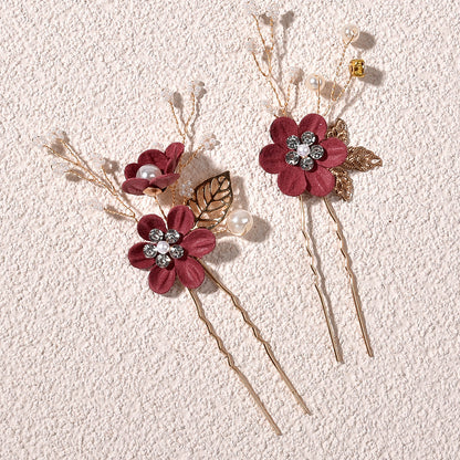 Bridal Blue Flower Hairpin Forest Inspired Wedding Hairpiece
