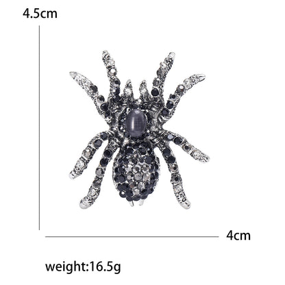 Vintage Spider Brooch with Rhinestones for Men