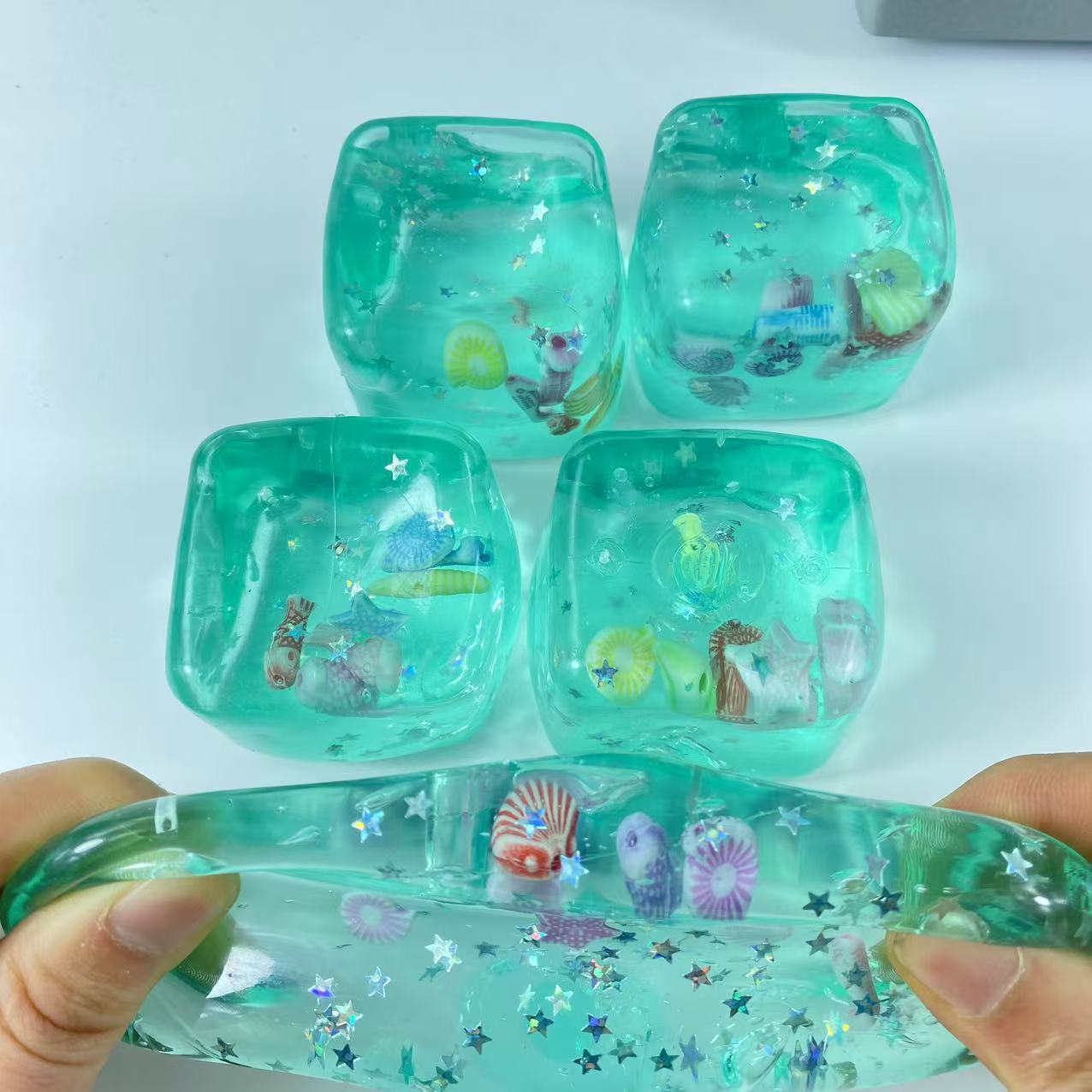 Squishy Stress Toy Ocean Malt Cube Soft Silicone