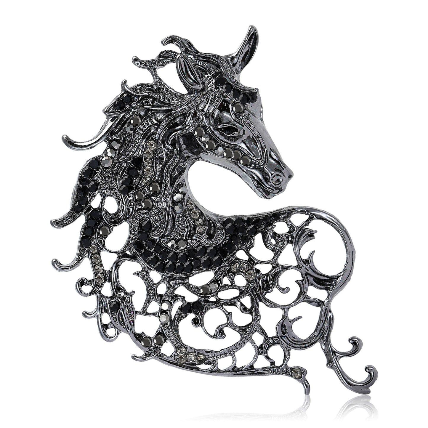 Vintage Horse Head Brooch Creative Fashion Pin Jewelry
