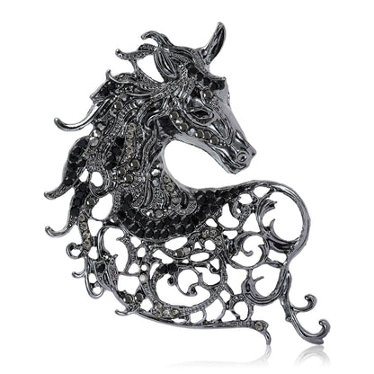 Vintage Horse Head Brooch Creative Fashion Pin Jewelry