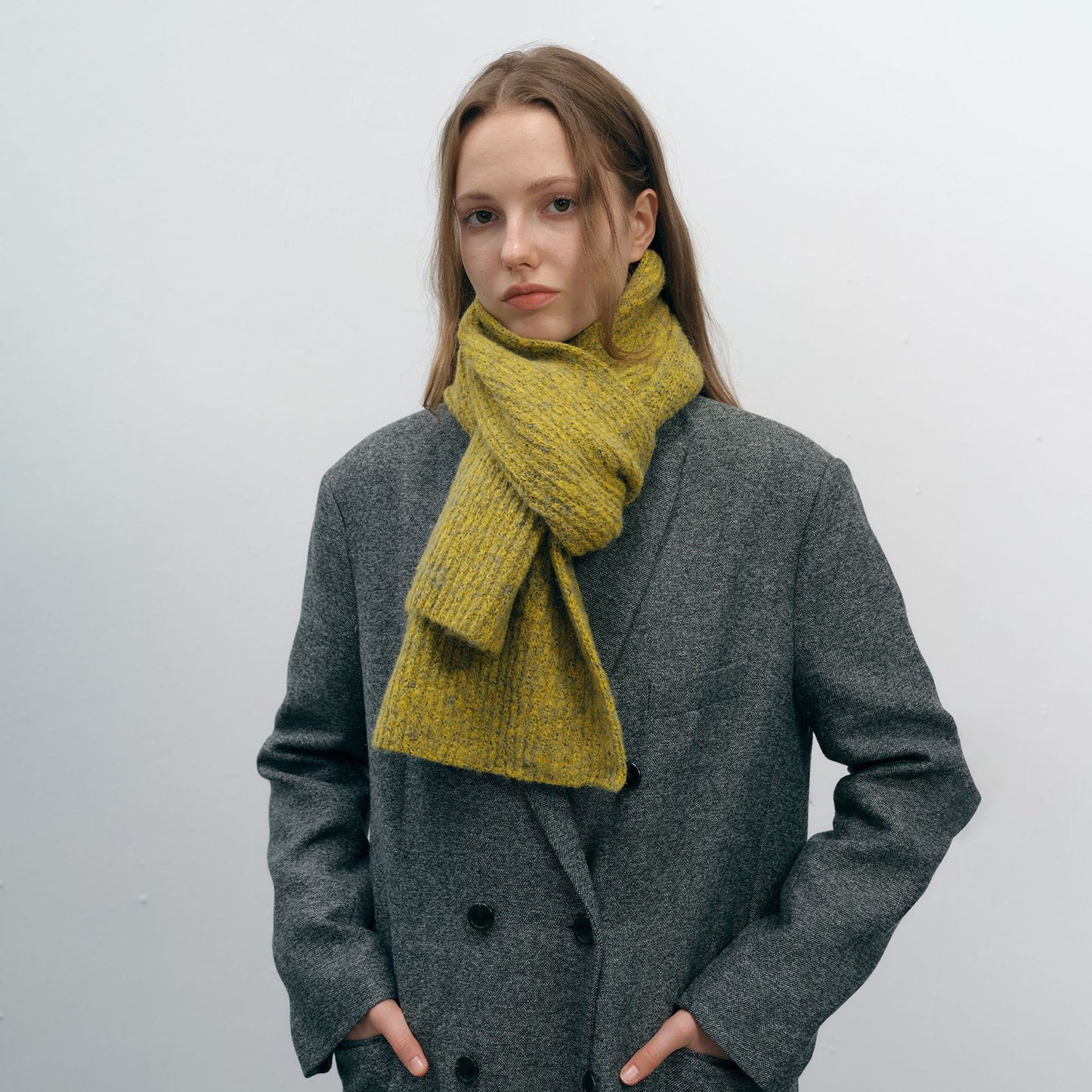 Unisex Solid Color Wool Blend Knitted Beanie and Scarf Set