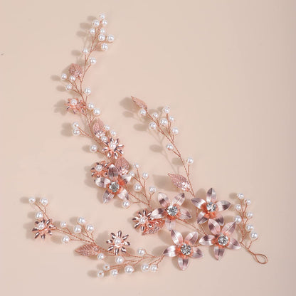 Gold Leaf Flower Headband Wedding Hair Accessory