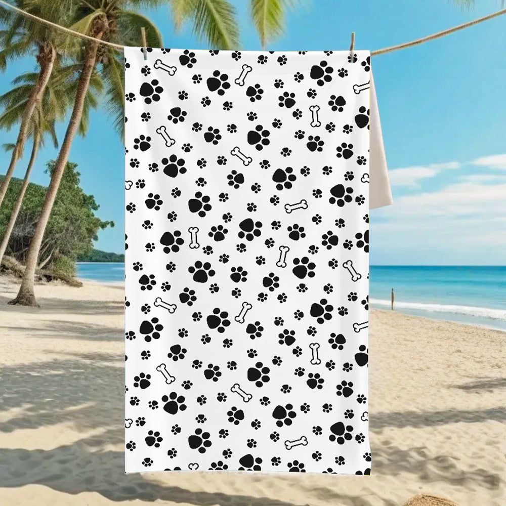 Customizable Turtle Print Beach Towel Ultra-Soft Microfiber Bath Towel