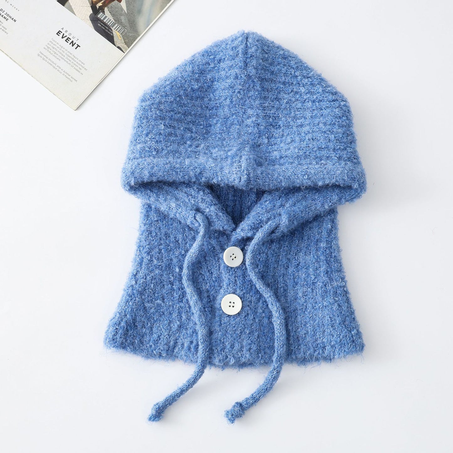 Trendy Knit Wool Blend Balaclava Hat with Neck Warmer