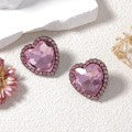 Alloy Heart Crystal Stud Earrings Vintage Luxe