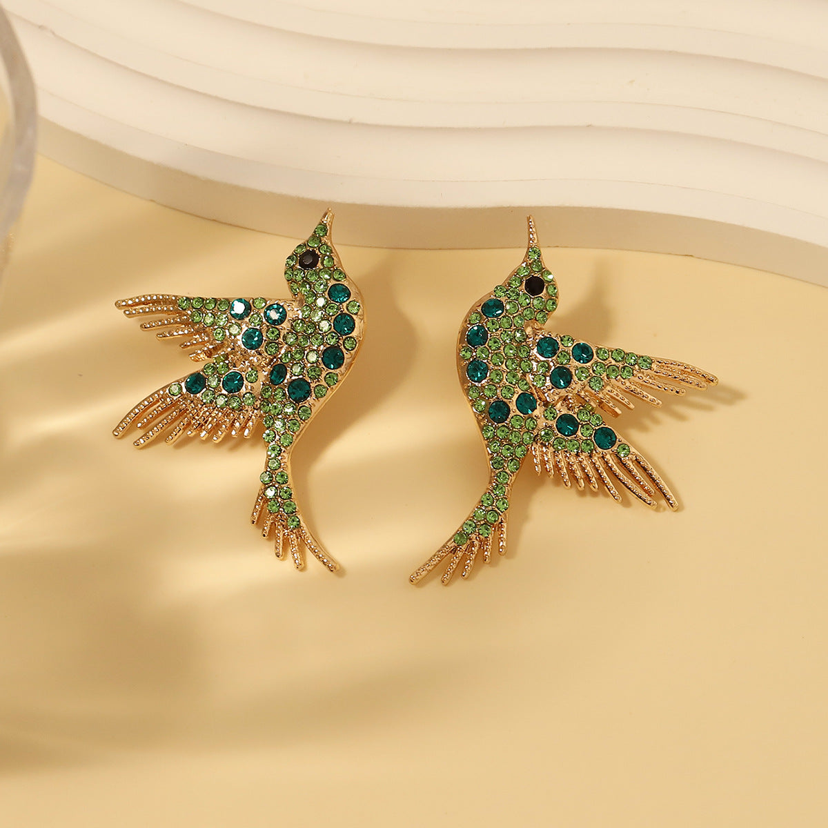 Earrings Bird Rhinestone Embellished Colorful Casual