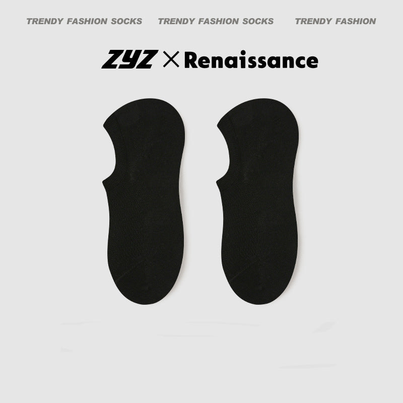 Men's No Show Mesh Cotton Socks Moisture Wicking