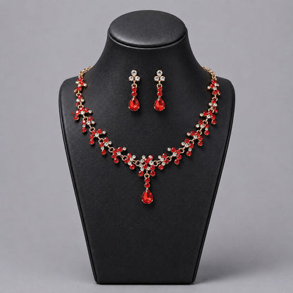Luxury Bridal Jewelry Set with Pearl and Rhinestone for Weddings and Parties