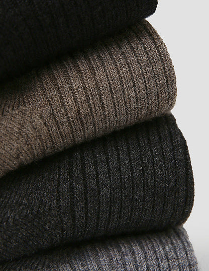 Mid Calf Socks Solid Color Wool Blend Breathable