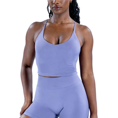 High-Elastic Sleeveless Yoga Tank Top for Women's Fitness