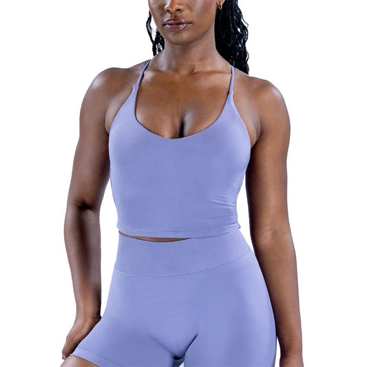 High-Elastic Sleeveless Yoga Tank Top for Women's Fitness
