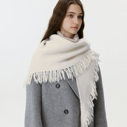 Trendy Tassel Knit Triangle Scarf for Women