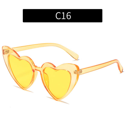 Trendy Heart-Shaped Sunglasses Colorful UV400 Beach Accessories