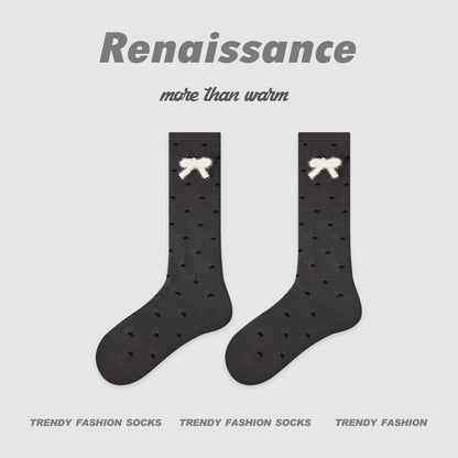 Socks Layered Mid Calf Lettered Cotton Blend Casual
