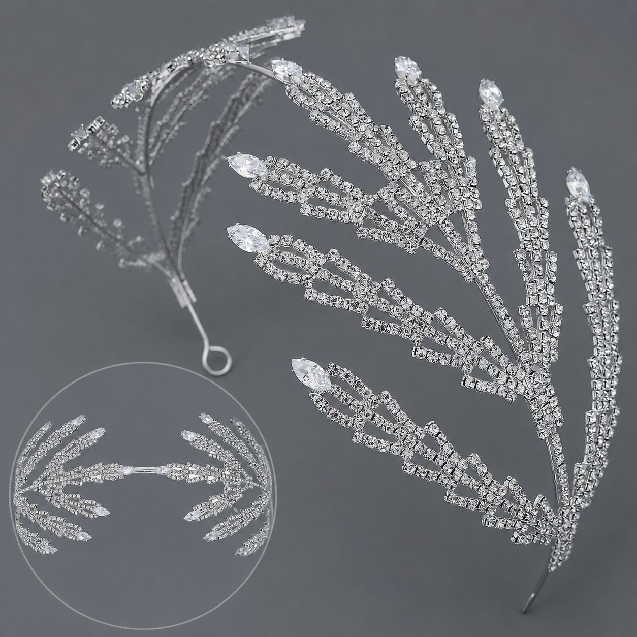 Luxury Rhinestone Bridal Headband for Wedding and Party