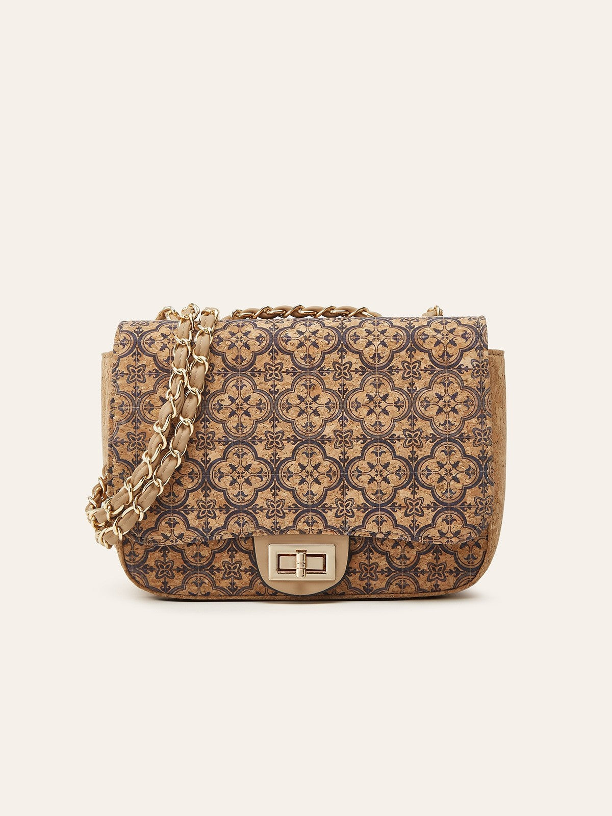 Vintage Ethnic Print Cork Crossbody Bag Fashion Shoulder Bag