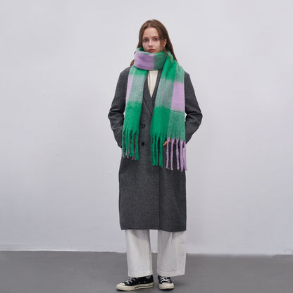 New Large Plaid Scarf for Women - Warm & Cozy