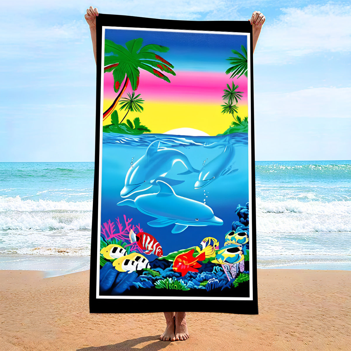 Custom Printed Devil's Eye Beach Towel Microfiber Camping Towel