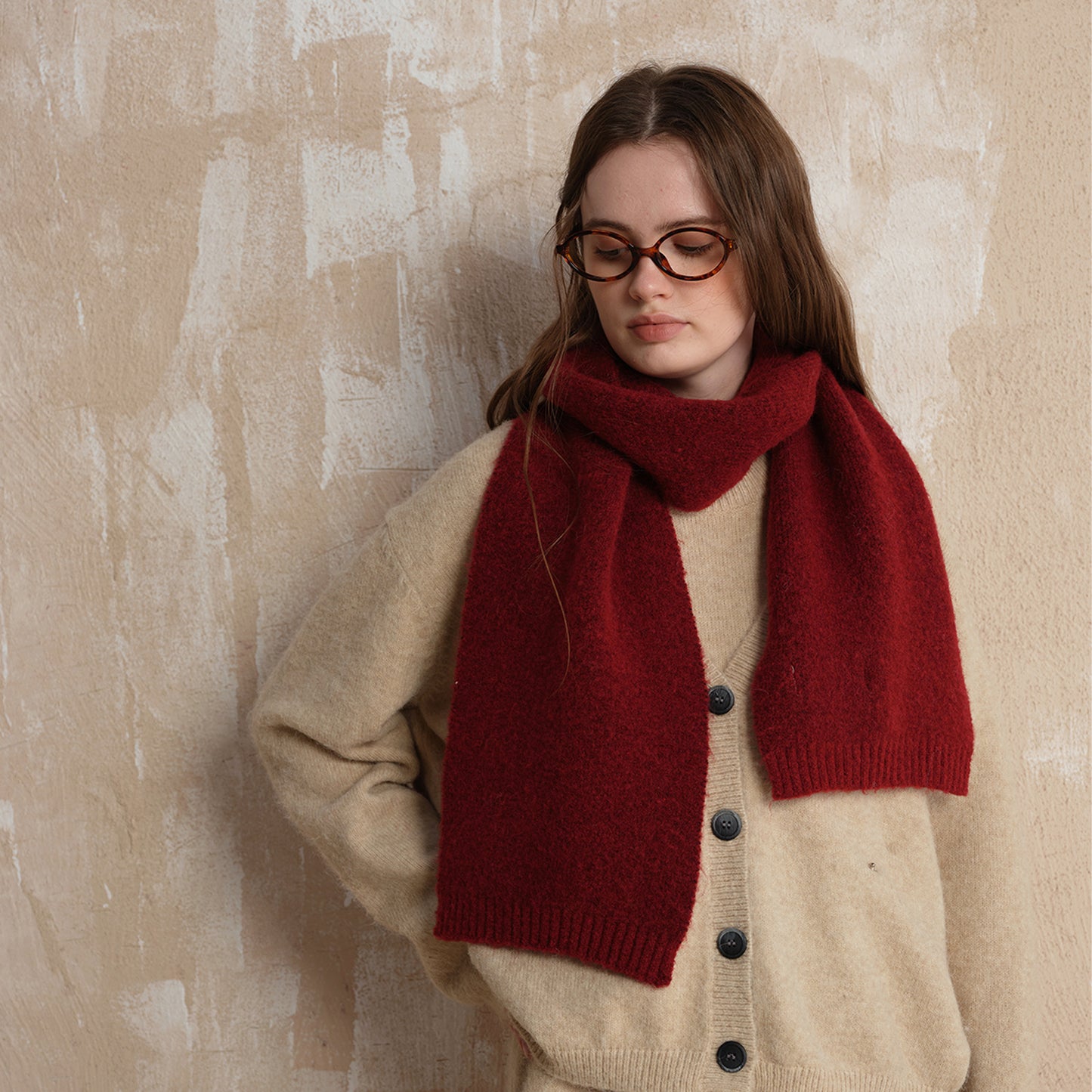 Cozy Wool Blend Knitted Scarf for Men and Women