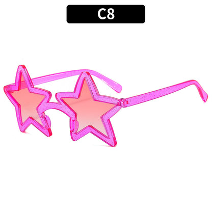 Trendy Colorful Star Shaped Sunglasses for Parties