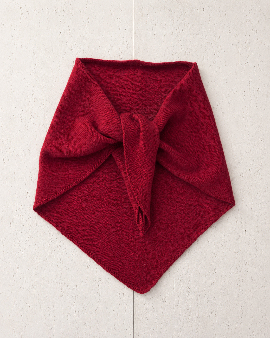 Solid Color Cashmere Wool Knitted Triangle Scarf for Women