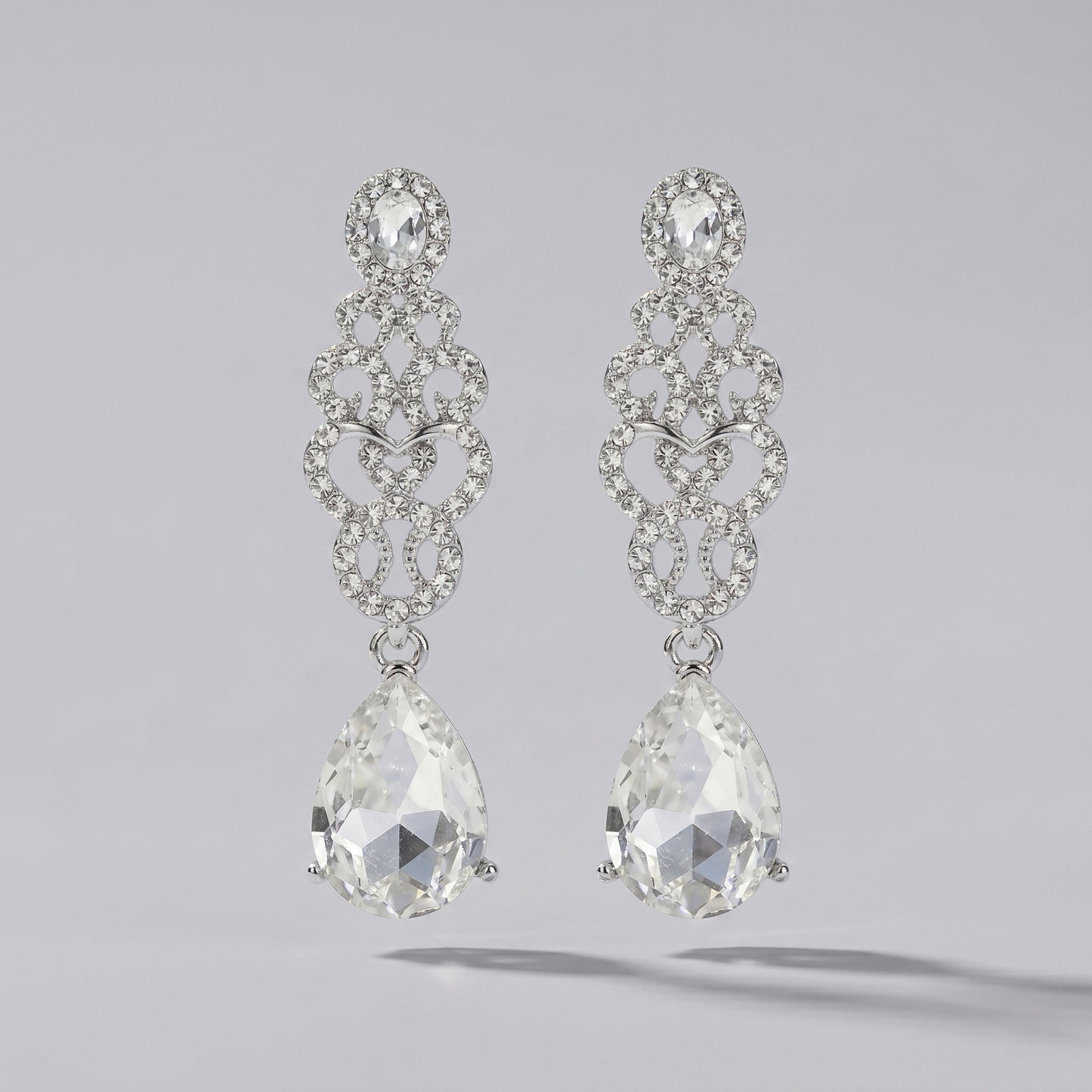 Vintage Floral Alloy Rhinestone Earrings Elegant Daily Drops