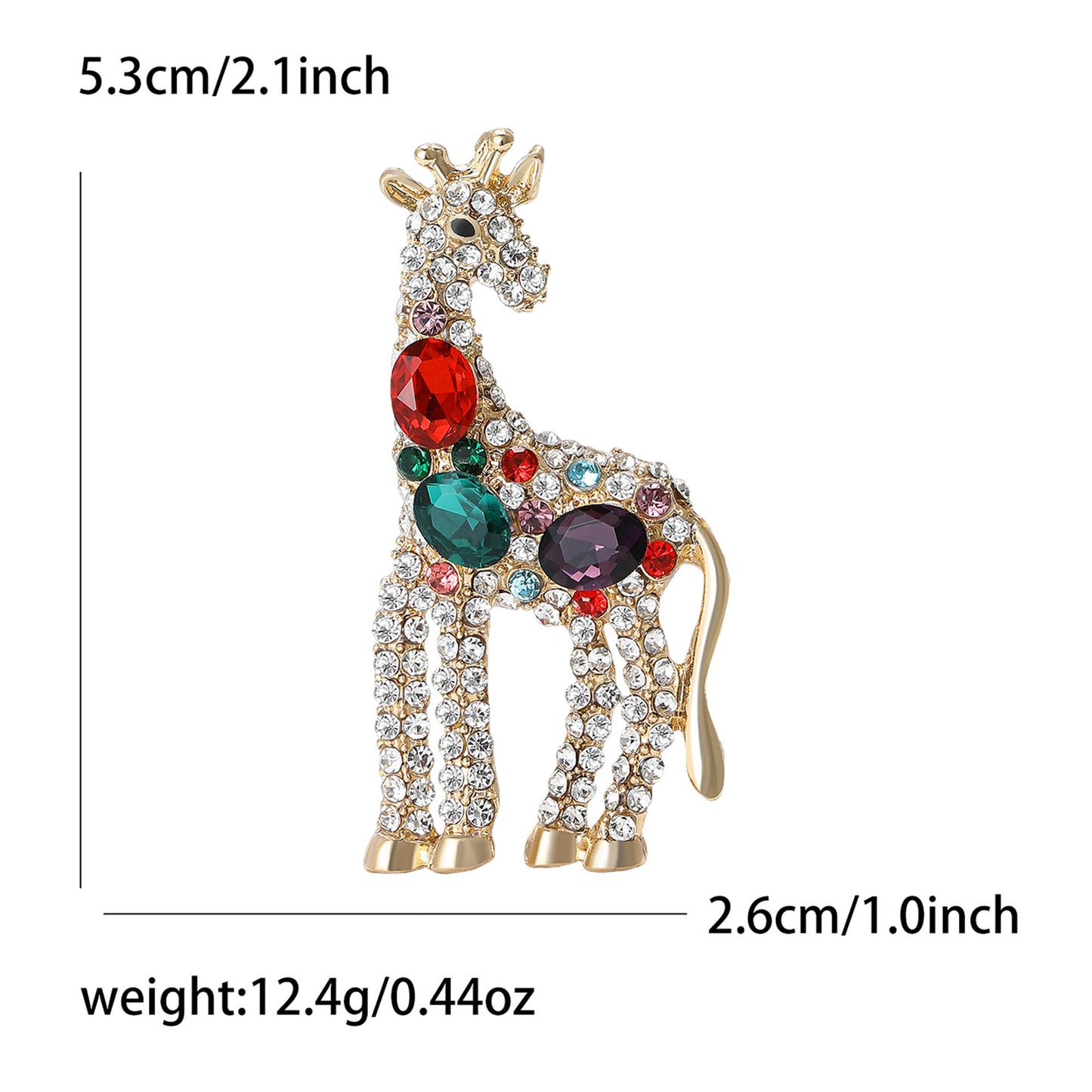 Stylish Giraffe Brooch with Gemstones for Unisex Fashion Accessories