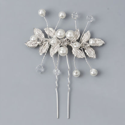 Exquisite Pearl and Crystal Flower Headpiece for Bridal Photoshoots