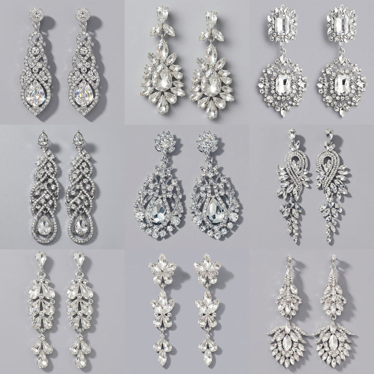 Vintage Floral Alloy Rhinestone Earrings Elegant Daily Drops