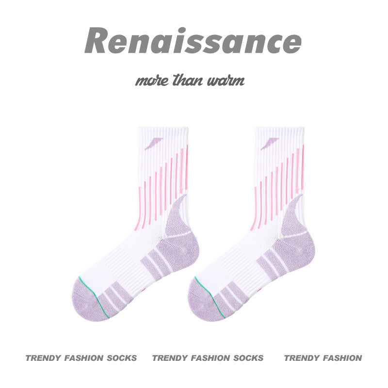 Combed Cotton Colorblock Sport Socks Moisture Wicking