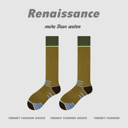 3D Floral Compression Calf Socks Polyester Blend