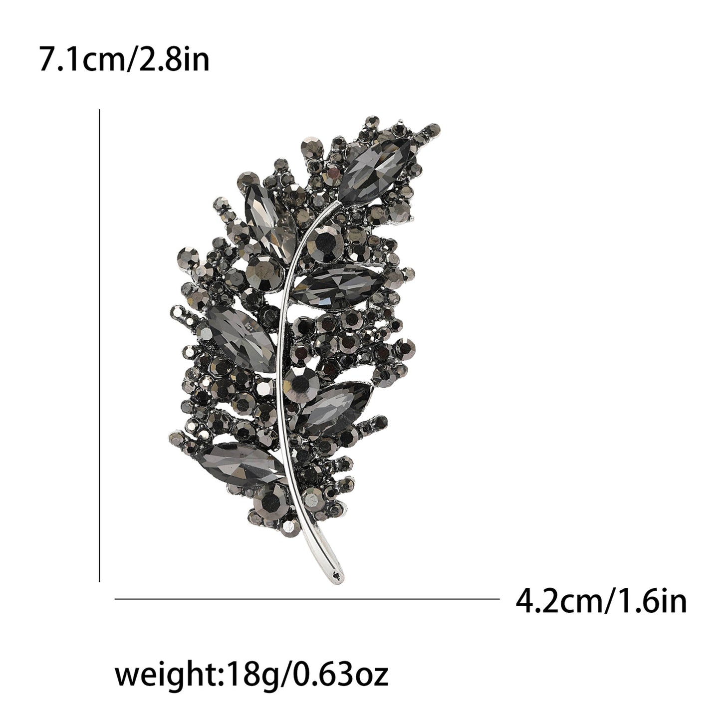 Creative Leaf Brooch with Rhinestones for Women