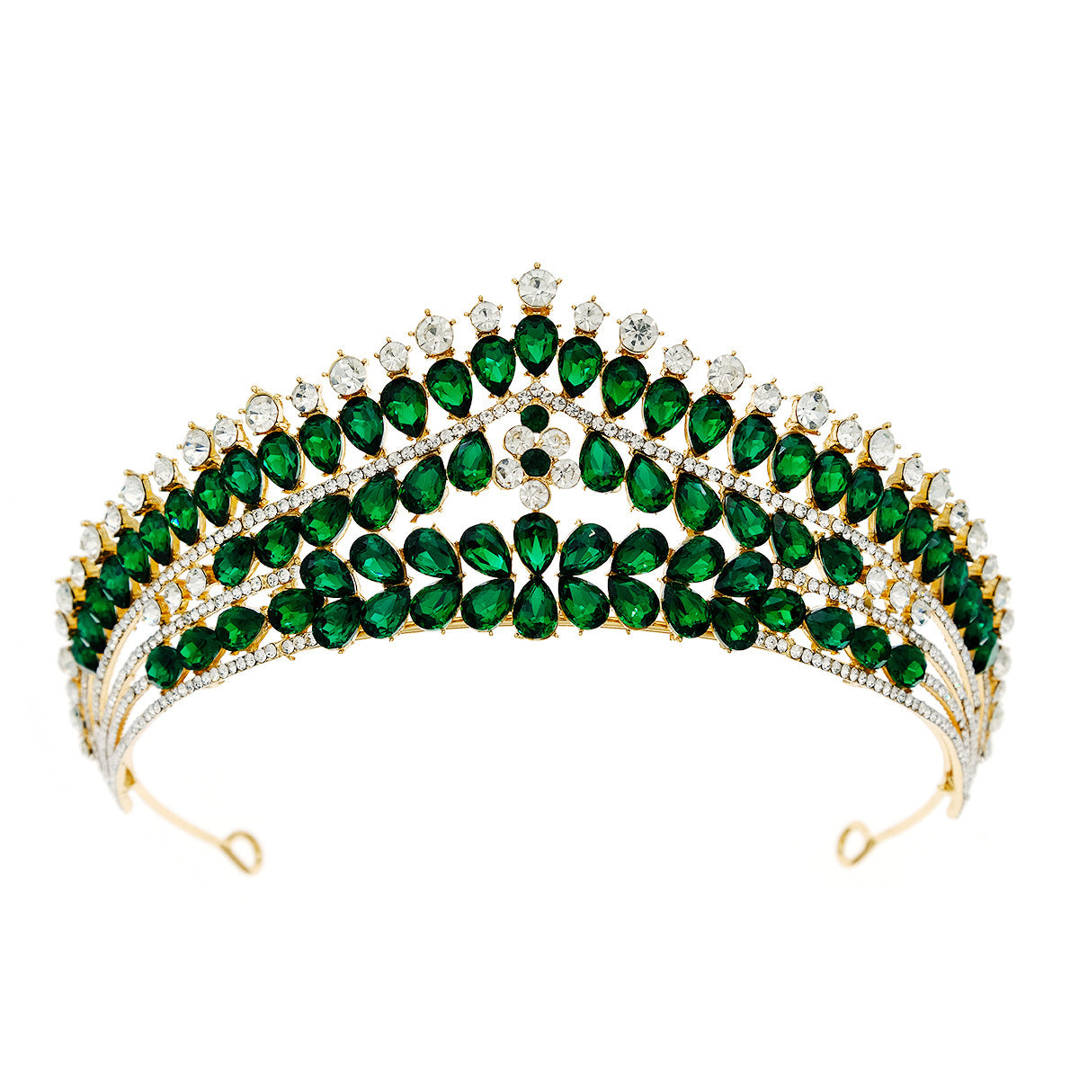Vintage Luxurious Rhinestone Alloy Crown Headpiece for Women Party Events