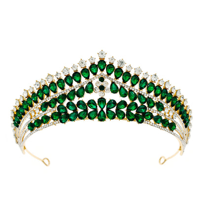 Vintage Luxurious Rhinestone Alloy Crown Headpiece for Women Party Events