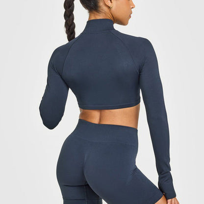 Lightweight Long Sleeve Yoga Top with Half-Zip
